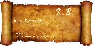 Kun Bennó névjegykártya